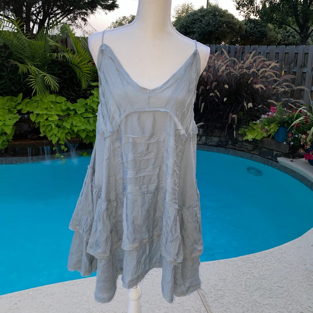 Light Blue Gray Strappy Dress